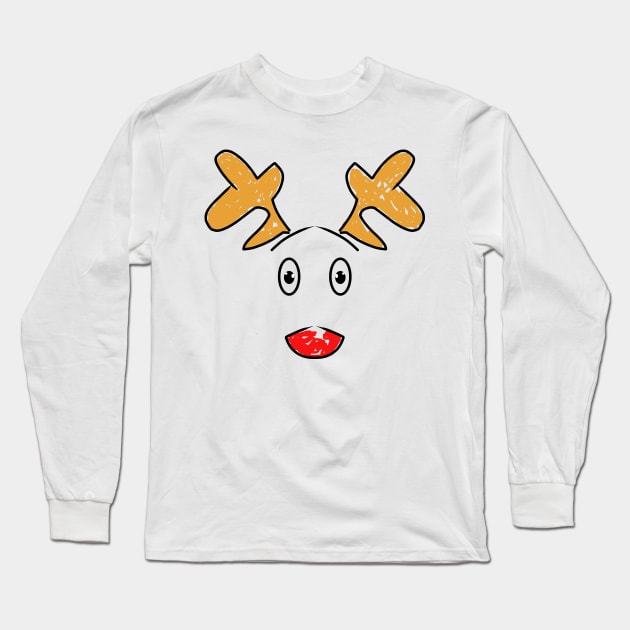 Red hosed reindeer Long Sleeve T-Shirt by andersonartstudio